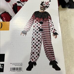 Creepy Clown Costume boys large 10-12